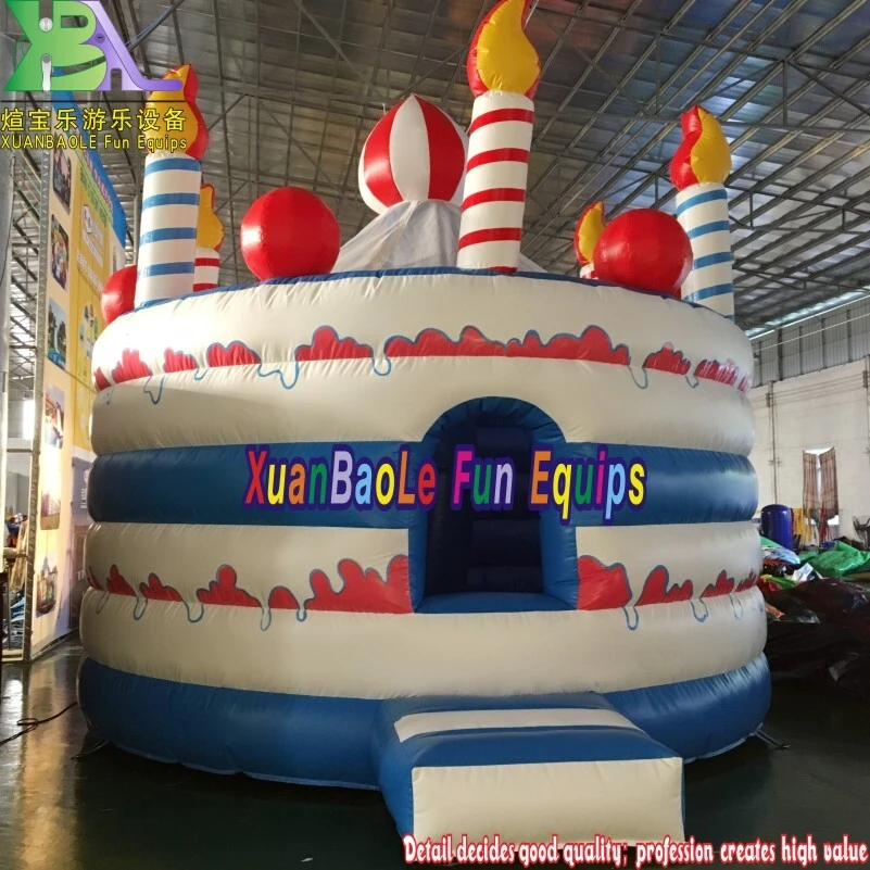Happy birthday Cake inflatable bounce house, inflatable party bouncy castle moonwalk 1