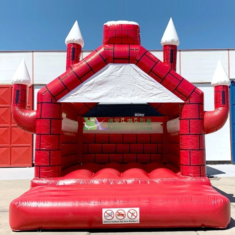 Château gonflable forteresse de Camelot en briques rouges – Structure gonflable médiévale pour enfants 1