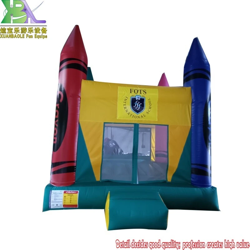 Château gonflable Crayon - Logo personnalisé - Château gonflable commercial pour les aires de jeux scolaires 1