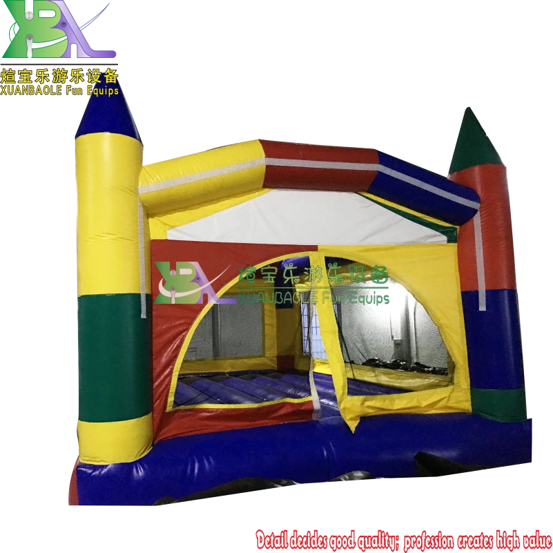 Château gonflable multicolore pour enfants, idéal pour les fêtes d'intérieur et d'extérieur 1