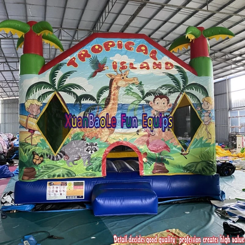 Commercial moonwalk Grade Tropical Island Themed Inflatable Bounce House 1