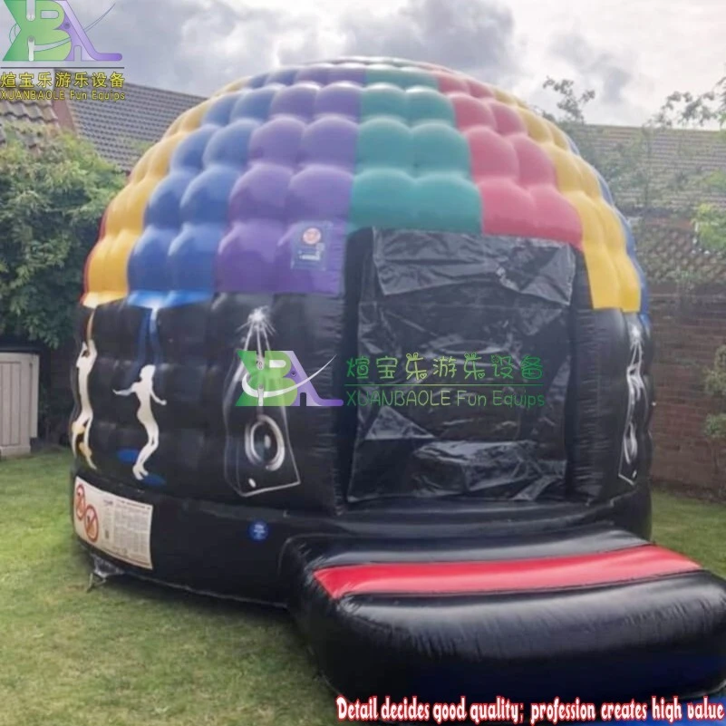 Glowing Rainbow Inflatable Disco Dome Inflatable Bouncy Dance Party Tent 1