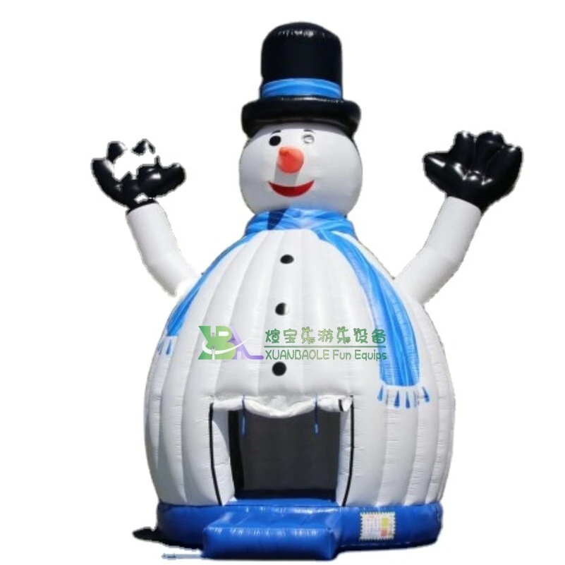 Festive Snowman-Shaped Inflatable Jumping Castle Winter Inflatable Christmas Bounce House 1