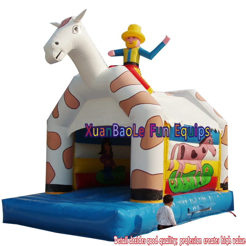 Cowboy Horse Inflatable Castle - Durable PVC Bounce House for Kids’ Playtime 1