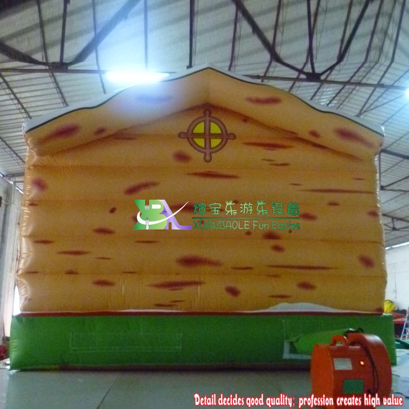 Christmas Snowman Patterned Inflatable Bounce House Castle with Entry Steps 5
