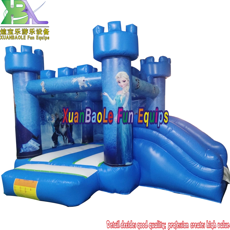 Mini Ice World Cartoon Princess Inflatable Bouncer Castle with Slide – Toddler Party Toy 1