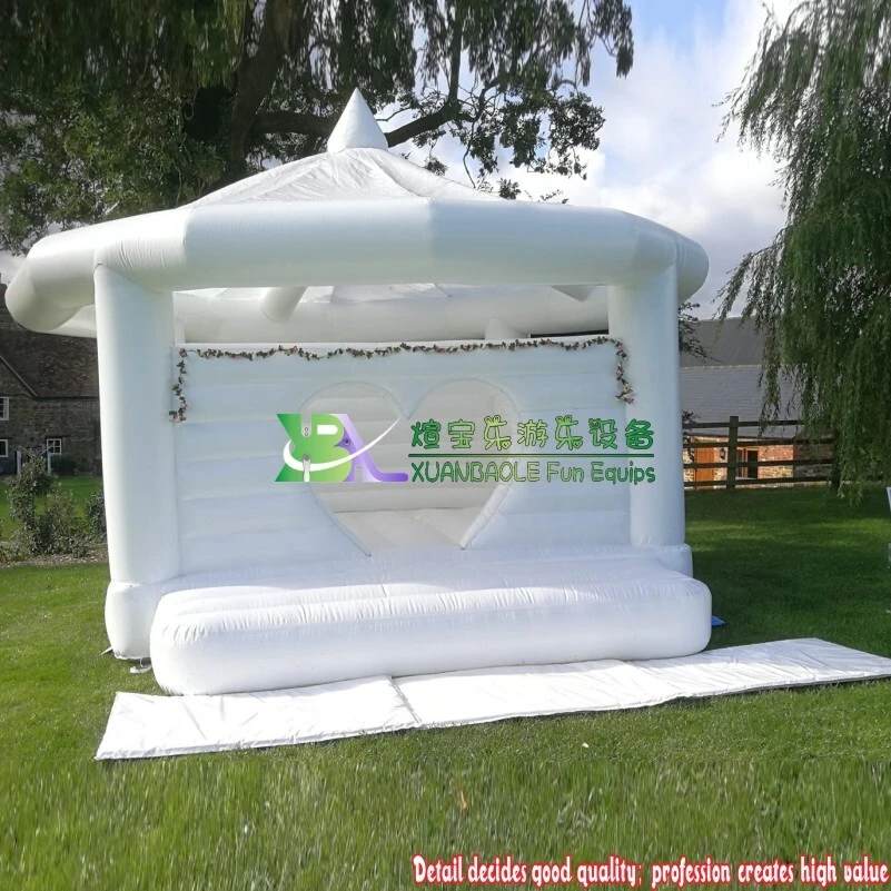 White Inflatable Gazebo Bouncy House - Heart Design for Wedding & Event Decor & Fun 1