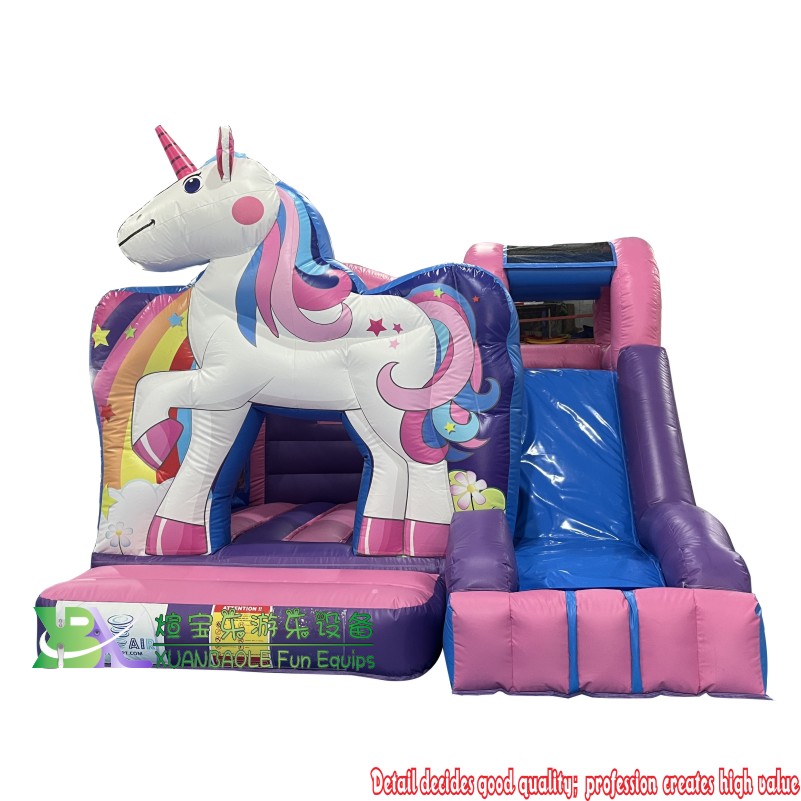 2025 Unicorn-Themed Mini Inflatable Bounce & Slide Combo – Kids’ Party Fun Castle 14