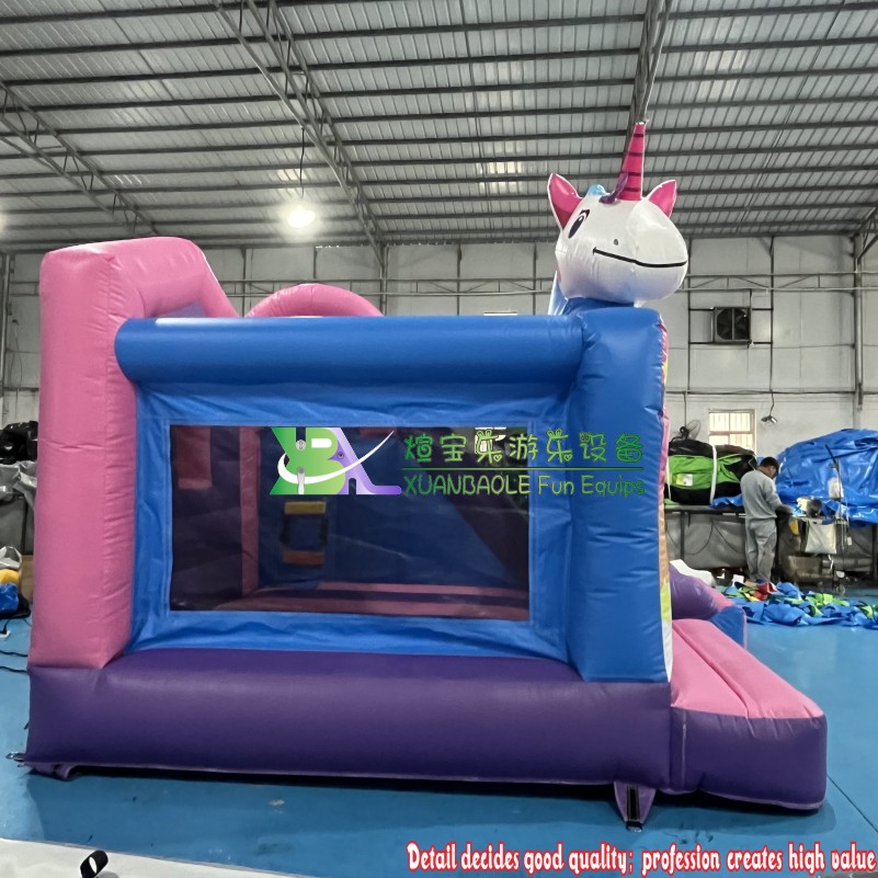 2025 Unicorn-Themed Mini Inflatable Bounce & Slide Combo – Kids’ Party Fun Castle 13