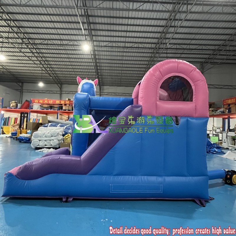 2025 Unicorn-Themed Mini Inflatable Bounce & Slide Combo – Kids’ Party Fun Castle 11