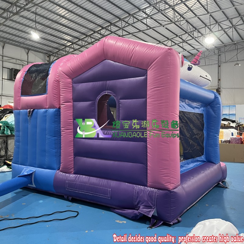 2025 Unicorn-Themed Mini Inflatable Bounce & Slide Combo – Kids’ Party Fun Castle 10