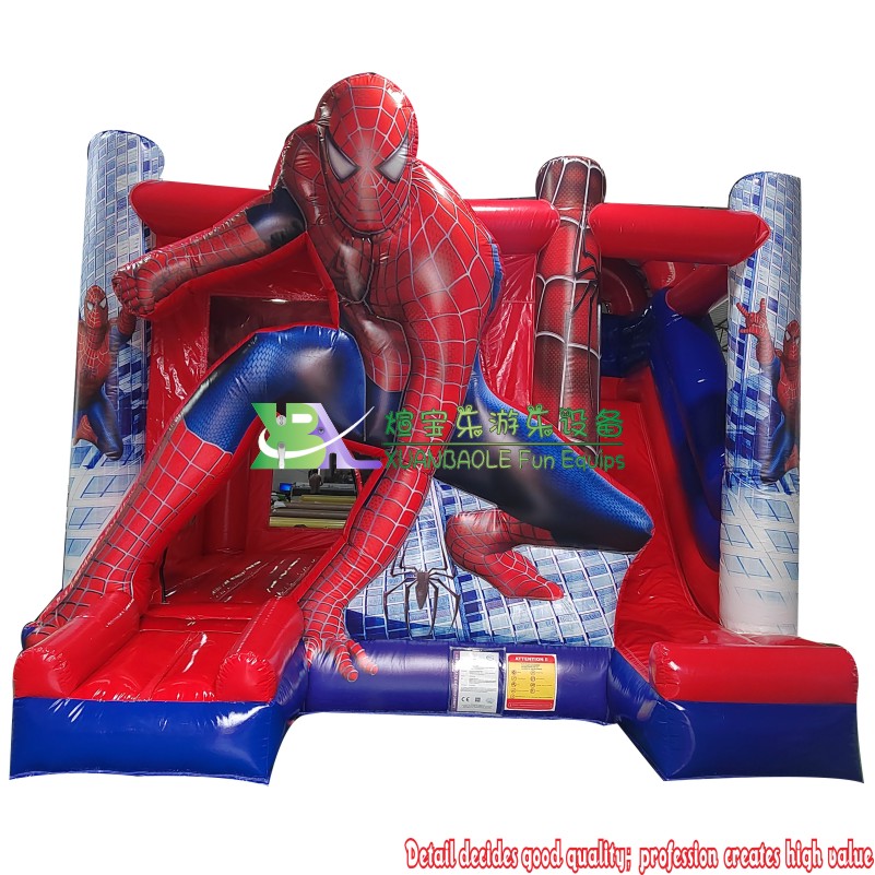 3D Spiderman Inflatable Bounce Slide Combo - Commercial Grade Jumping Castle with Slide 1
