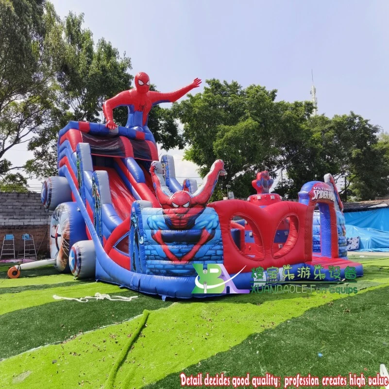 2026 New Giant Spiderman Inflatable Slide Combo - Durable Climbing Wall & Slide 1