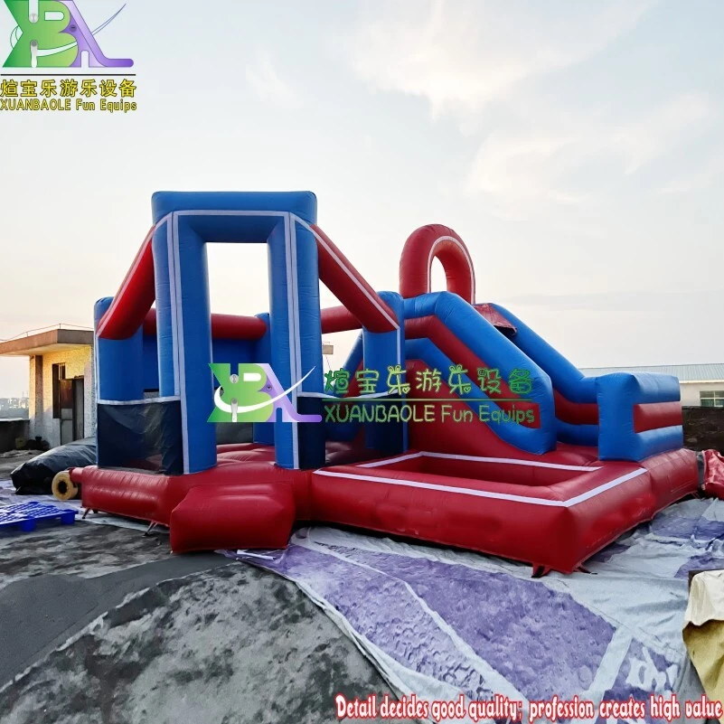 Château gonflable Moonwalk de qualité commerciale – Combinaison toboggan gonflable avec piscine pour jardin 1