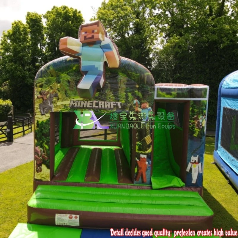 Combo de casa inflable de Minecraft con Steve Topper 1