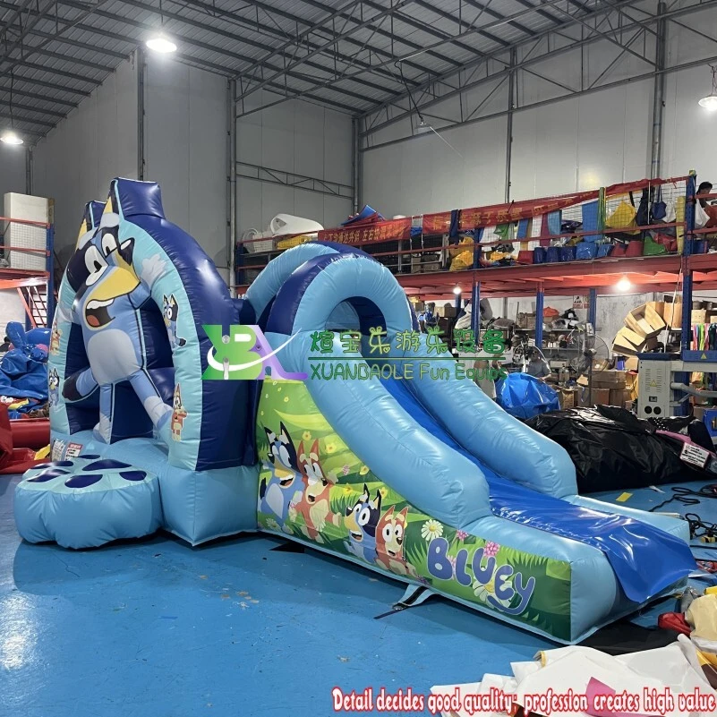 Bluey Themed Bouncy Castle with Climbing Ramp & Slide 1