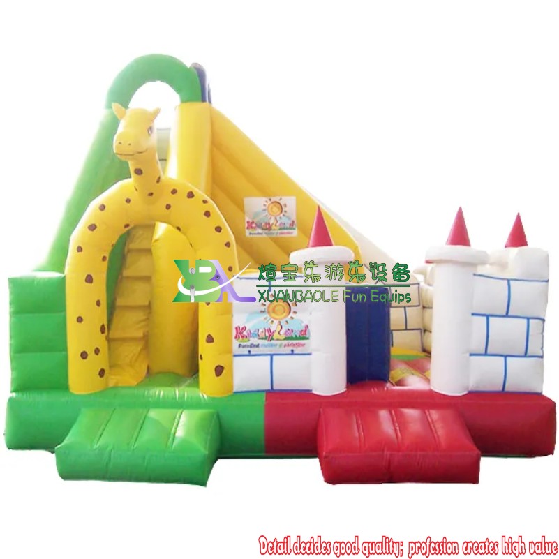 Giraffe Themed Inflatable Bounce House with Slide – Kids' Playland Combo 7