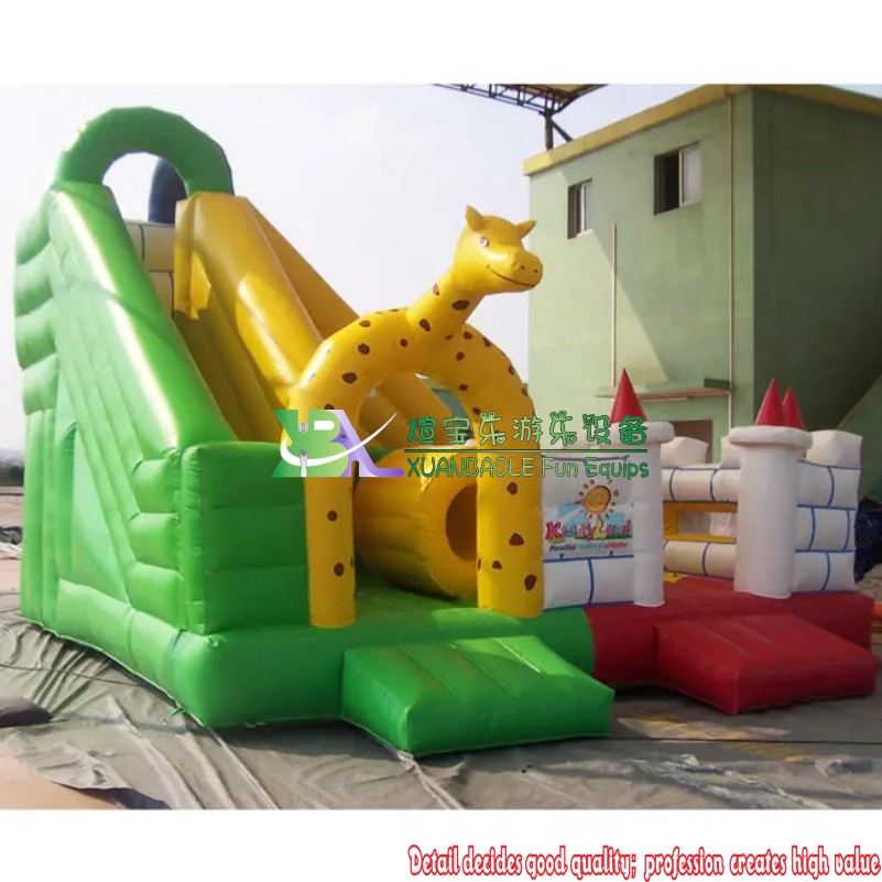 Giraffe Themed Inflatable Bounce House with Slide – Kids' Playland Combo 5