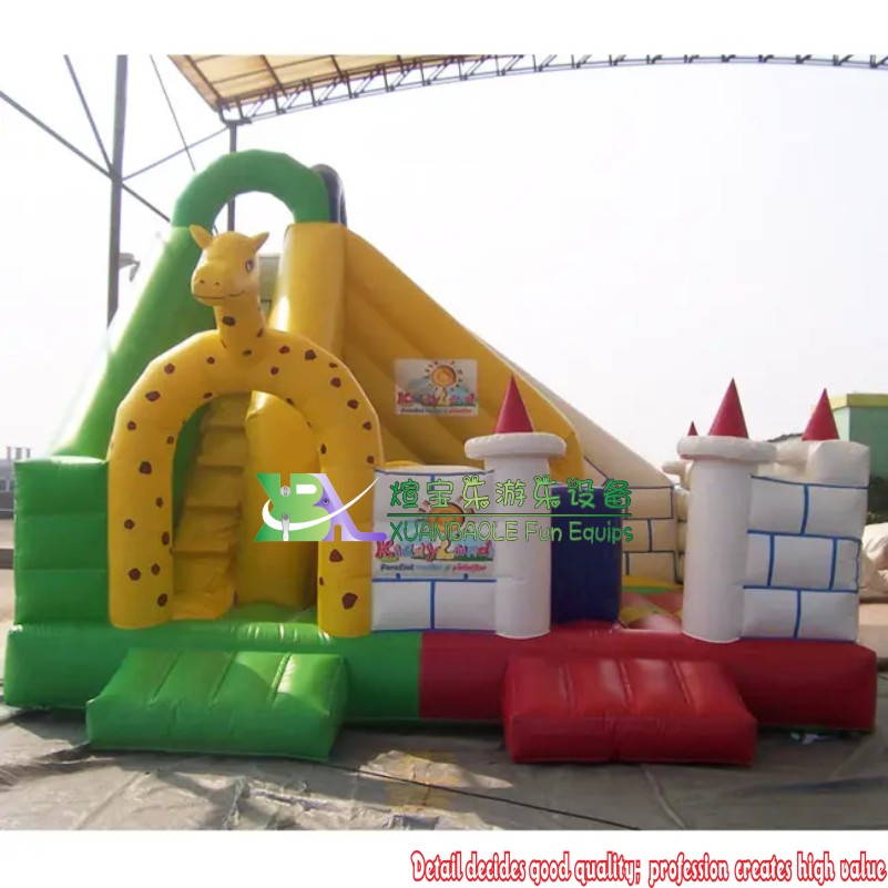 Giraffe Themed Inflatable Bounce House with Slide – Kids' Playland Combo 4