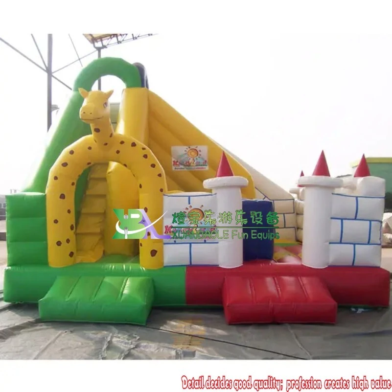 Giraffe Themed Inflatable Bounce House with Slide – Kids' Playland Combo 1