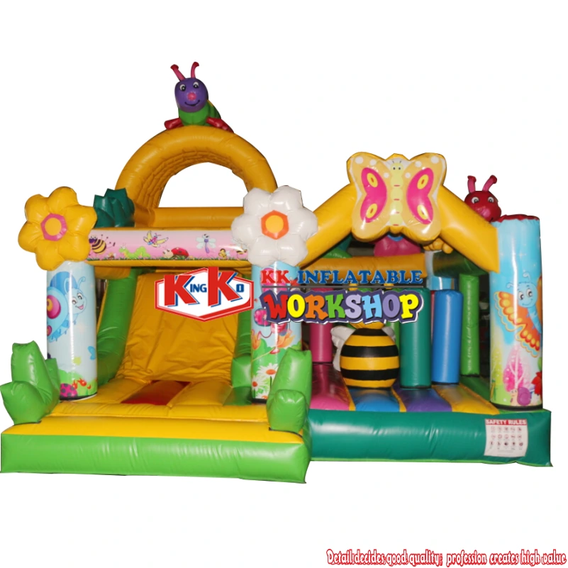 Château gonflable familial Abeille et Fleurs – Château gonflable pour enfants avec toboggan 1
