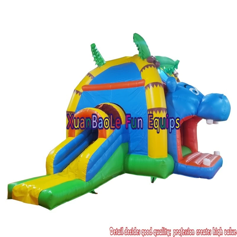 Castillo inflable Super Hippo Multifun con tobogán y techo con sombrilla 1