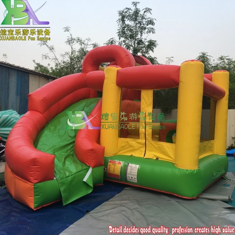 Colorful Inflatable Bouncer Combo with Curved Slide for Backyard Parties & Events 1
