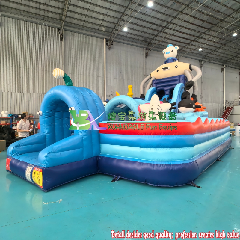 ‌Submarine & Sea Creature Themed Inflatable Play Park with Multi-Slides Commercial Grade Ocean Slide Combo Amusement Equipment 2