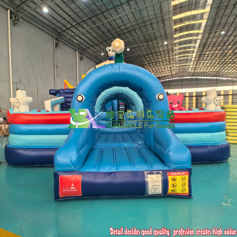 ‌Submarine & Sea Creature Themed Inflatable Play Park with Multi-Slides Commercial Grade Ocean Slide Combo Amusement Equipment 3