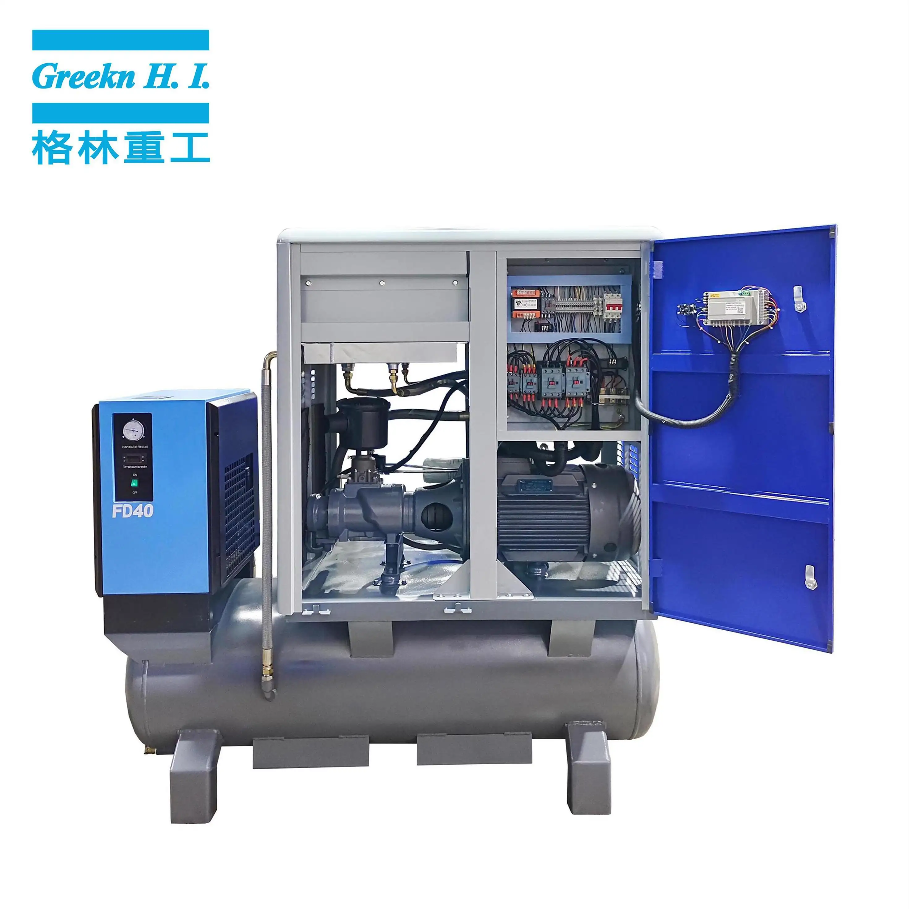Greekn HI Compressor GA15VSDT 15KW 16BAR Variable Speed All In One Screw Air Compressor For Laser Cutting Machine 4