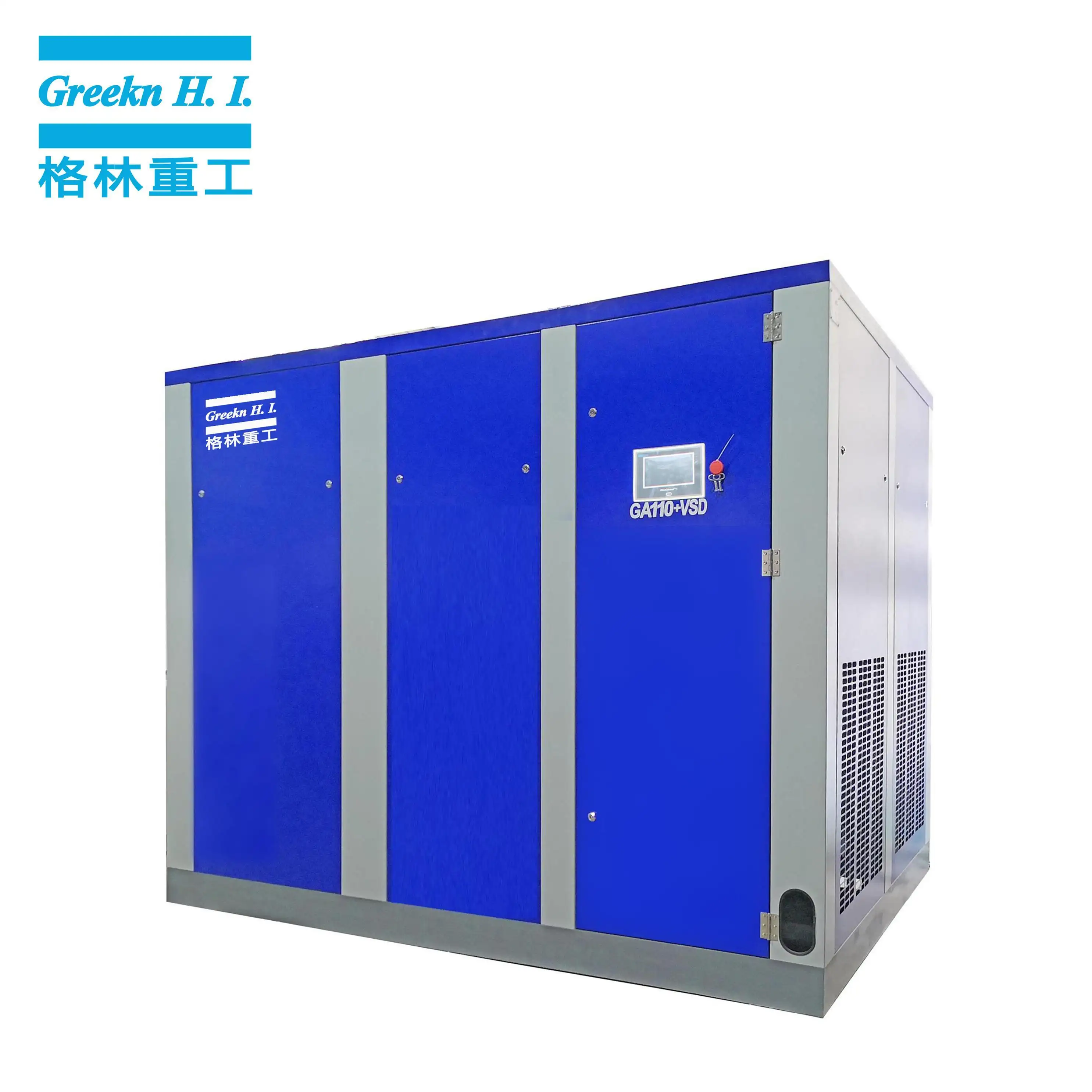 Greekn HI Double Stage Variable Speed / Fixed Speed Two Running Mode Screw Air Compressor GA110+VSD 110KW 150HP 2
