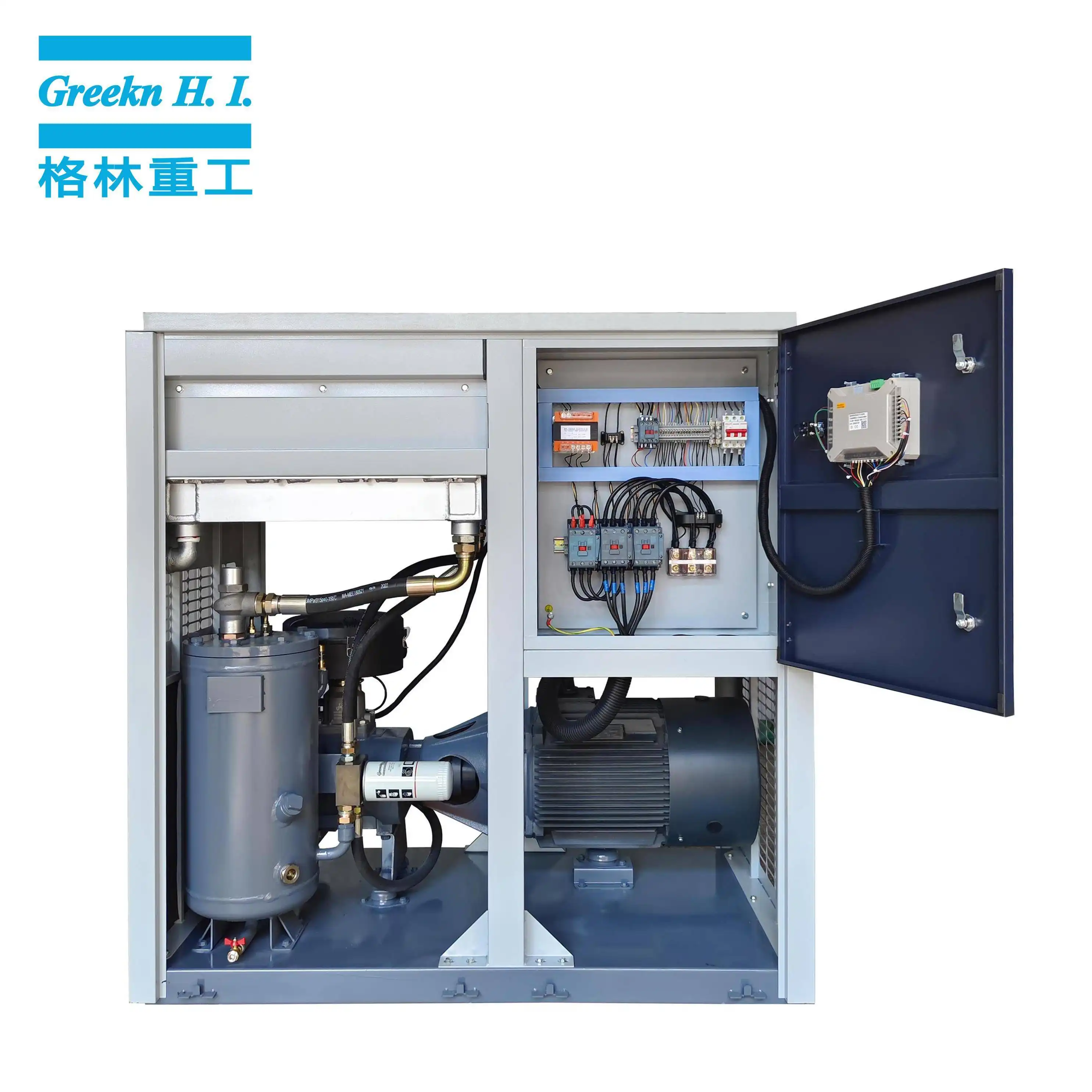 Greeknh.i. GA37 37kW 50HP Direct Drive Industrial Screw Air Compressor 1
