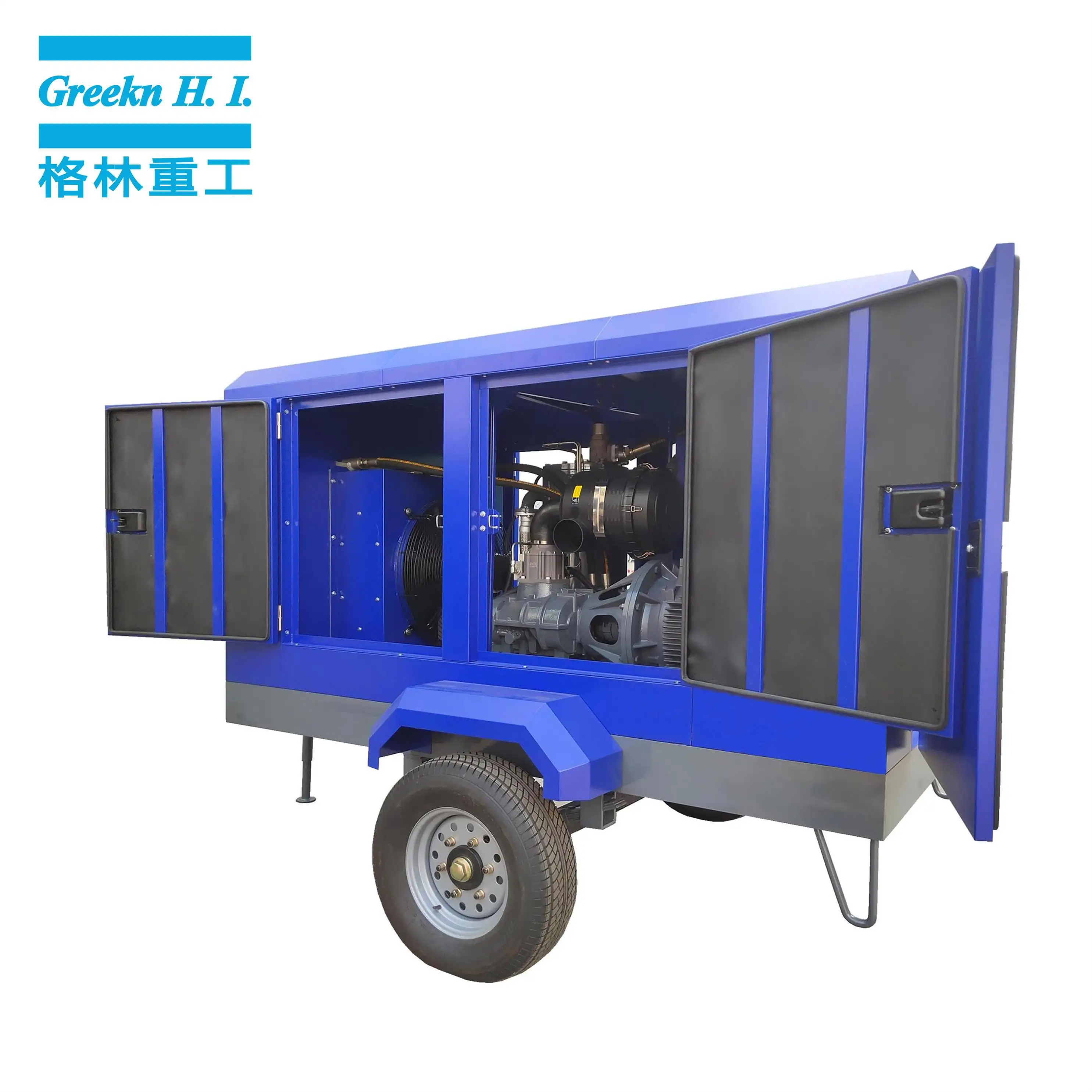 Electric Mobile Screw Air Compressor EM12/10 12m3/min 10bar Portable Screw Air Compressor 2