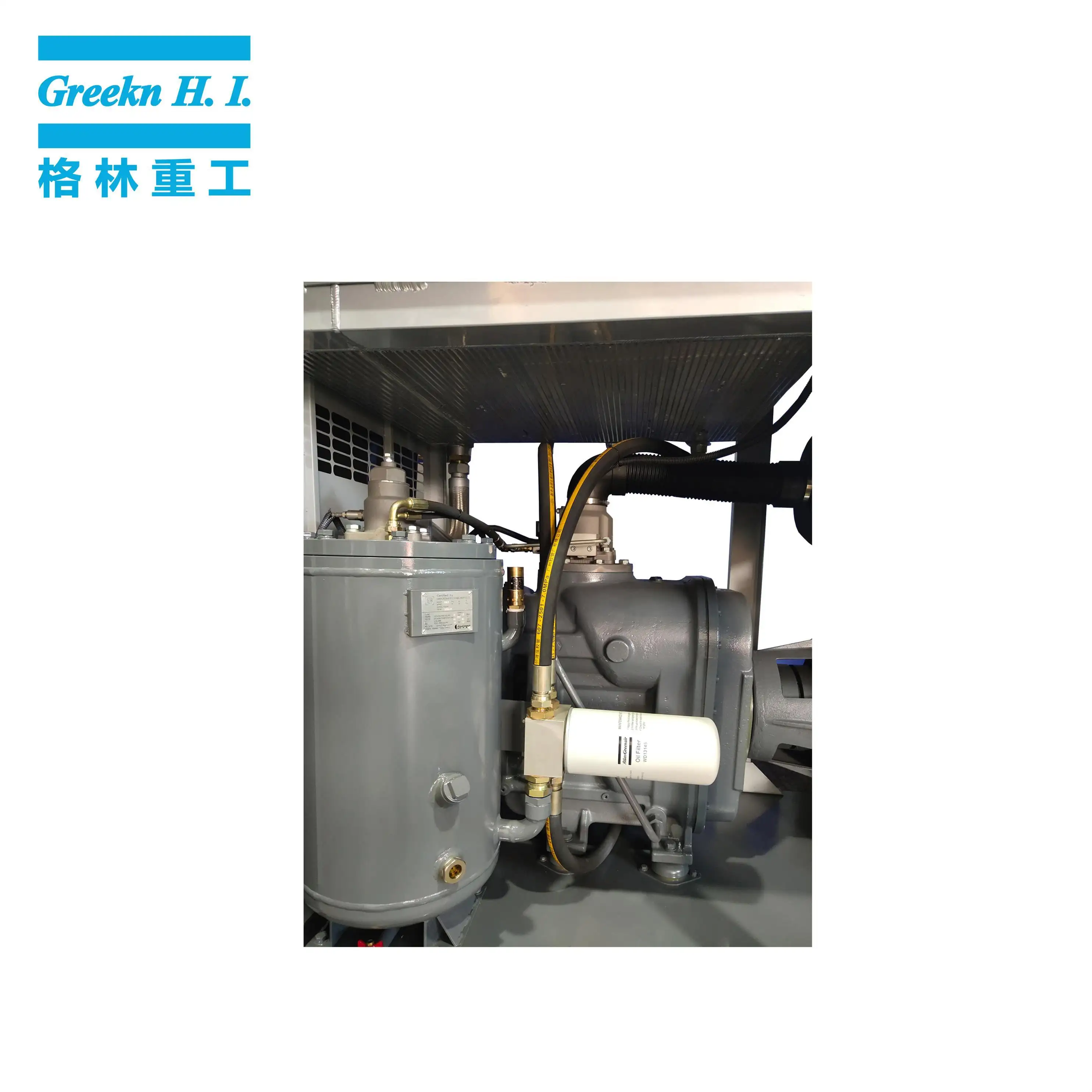 Greekn H.I. GA75+VSD 75KW Two Stage Variable Speed Screw Air Compressor With Centrifugal Fan And Large Cooler 4