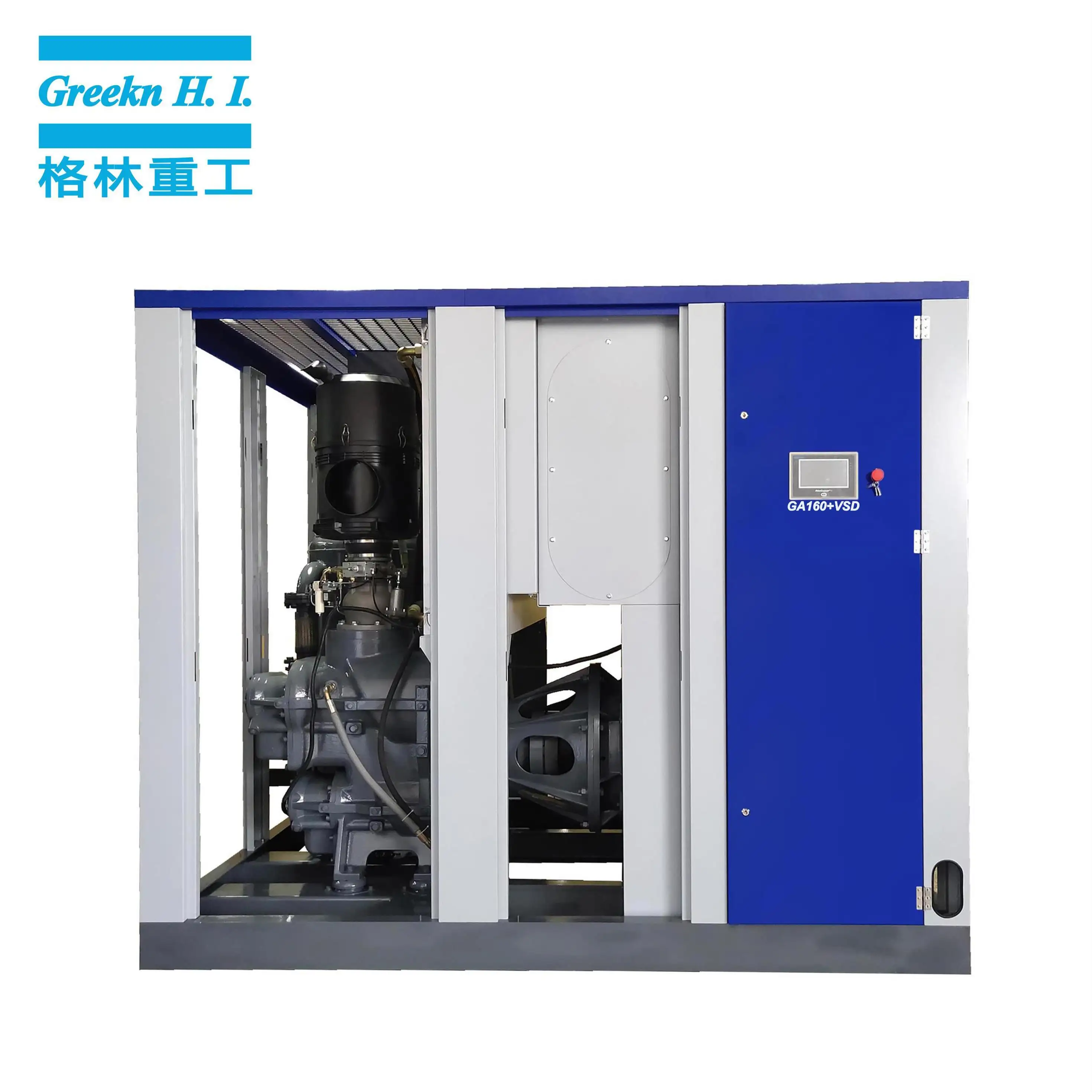 Greeknhi Screw Air Compressor GA160+VSD Variable Speed Drive Oil Injected Industrial Screw Air Compressor 2