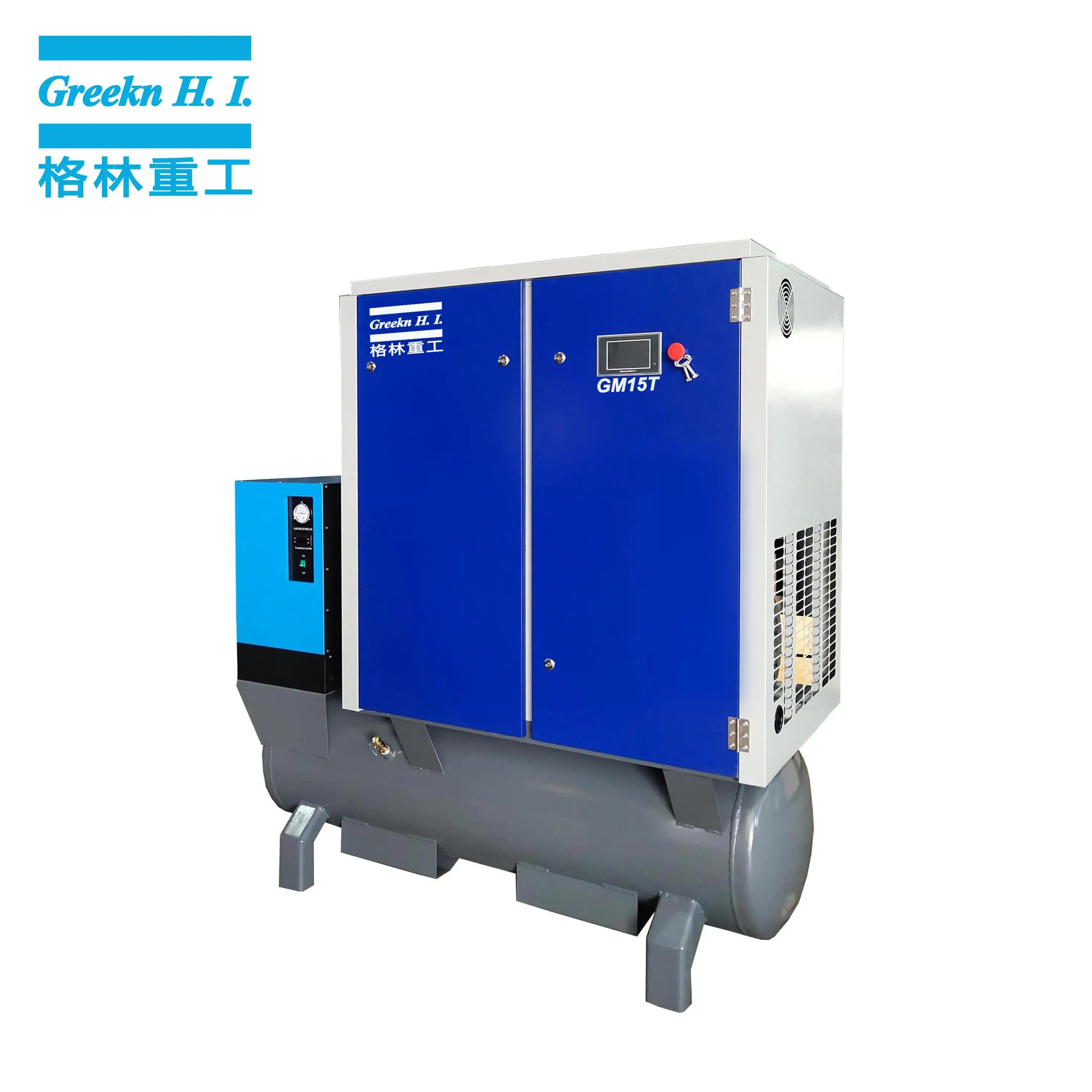 Greeknhi Air Compressor GM15T 15kW 16bar Integrated Industrial Screw Air Compressor For Laser Cutting Machine 2