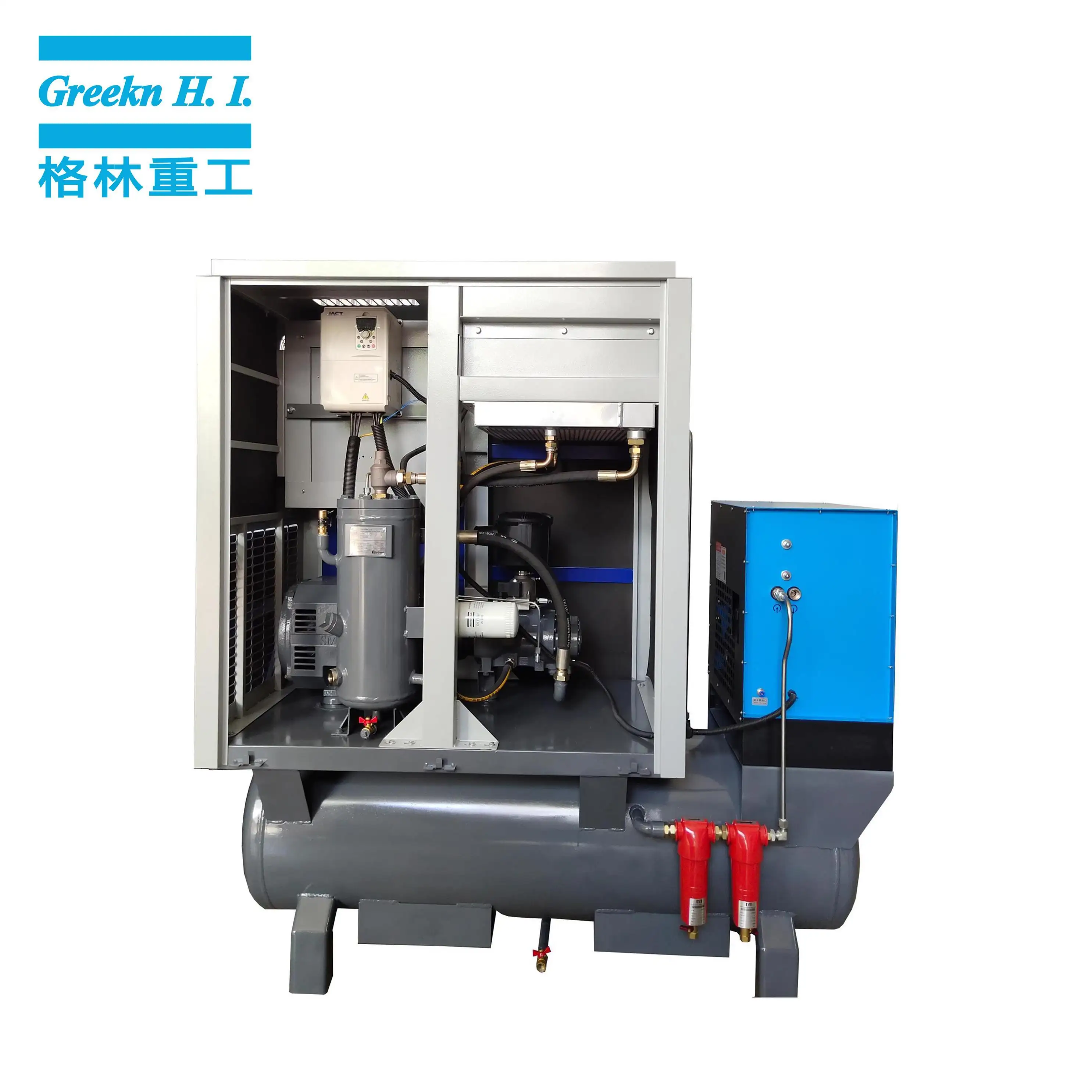 Greeknhi Air Compressor GM15T 15kW 16bar Integrated Industrial Screw Air Compressor For Laser Cutting Machine 3