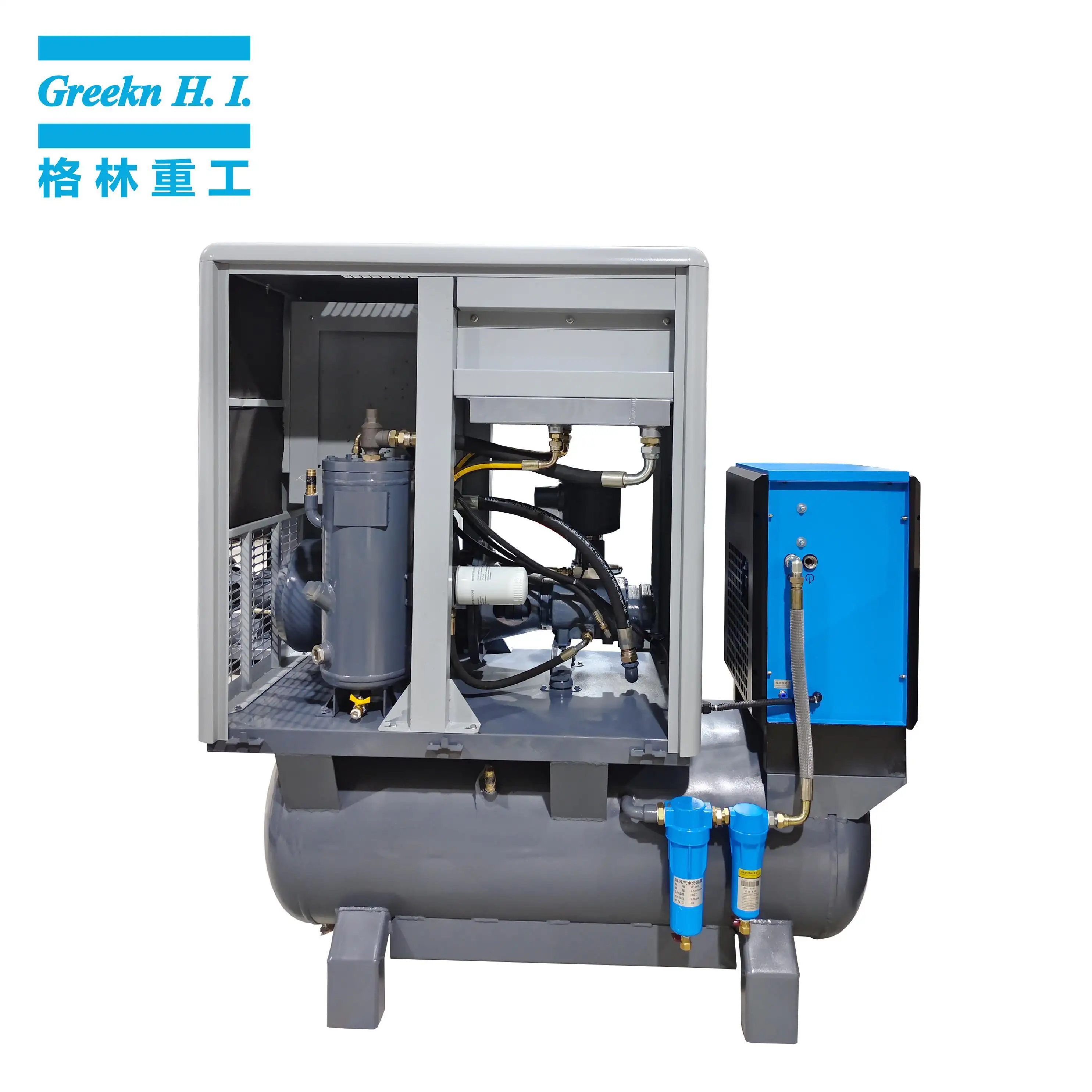 Greekn HI Tank Mounted Fixed Speed Electric Screw Air Compressor Supplier 4