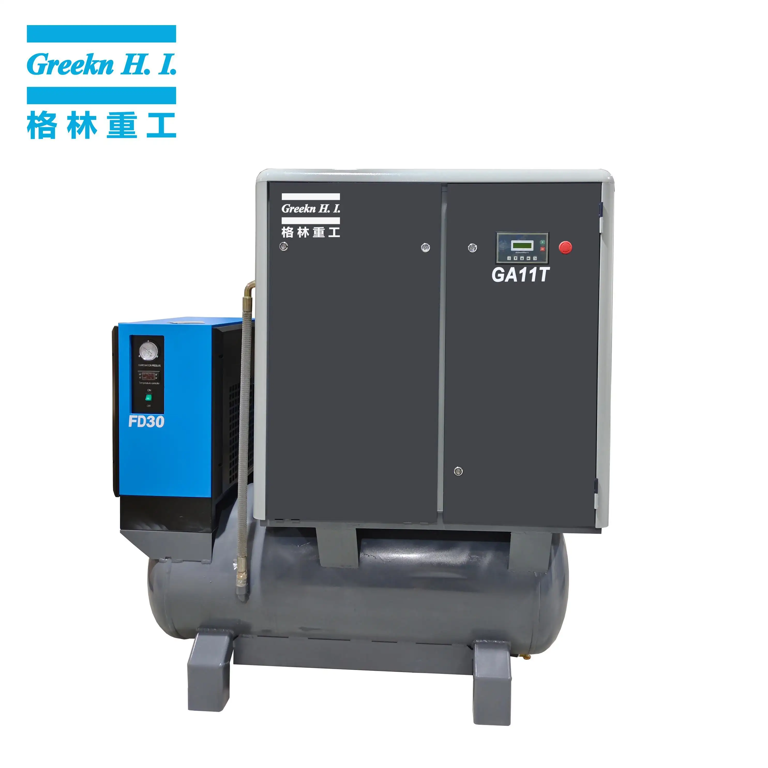 Greekn HI Tank Mounted Fixed Speed Electric Screw Air Compressor Supplier 2