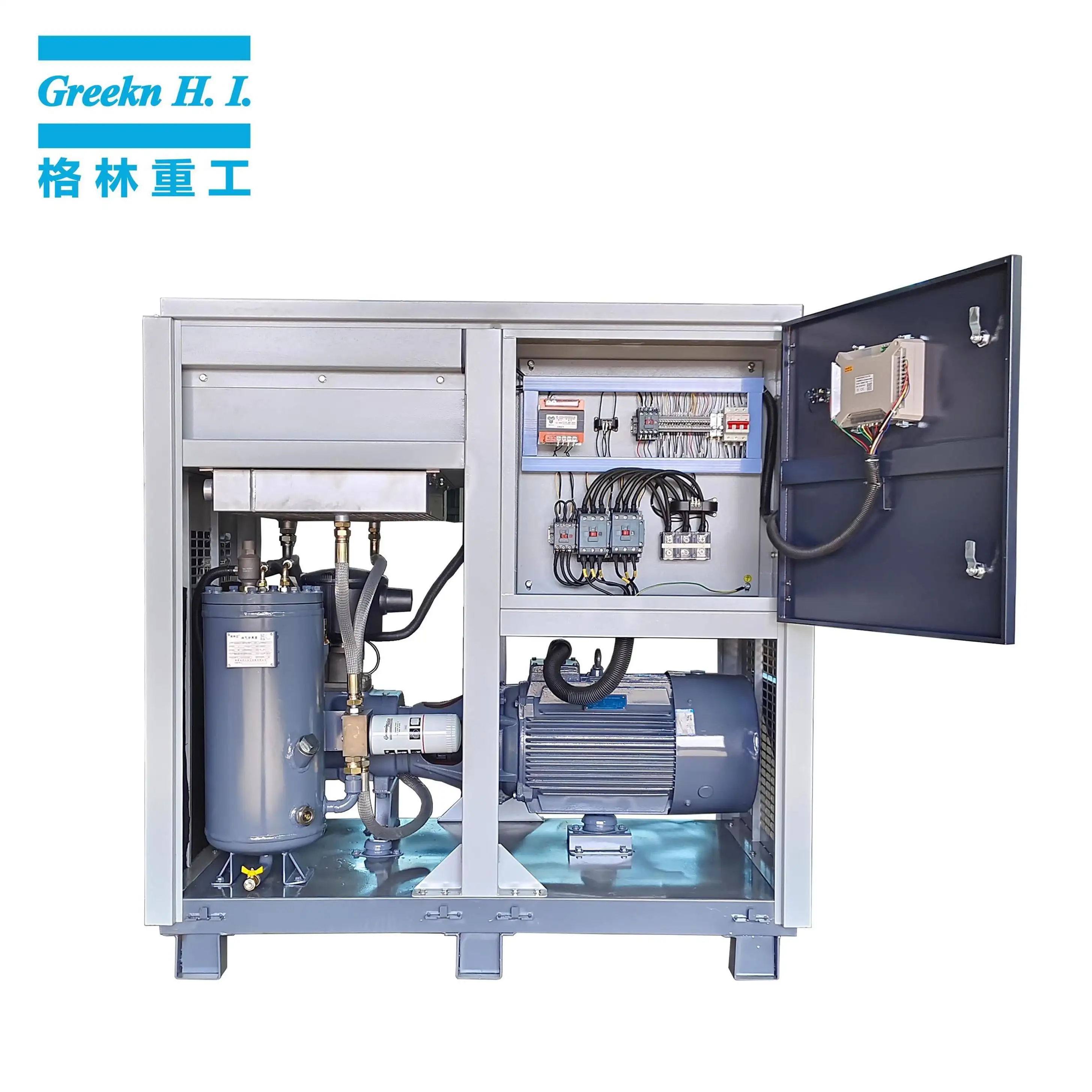 GA30 30kW Direct Drive Oil Lubricated Rotary Screw Air Compressor From Greekn HI 2