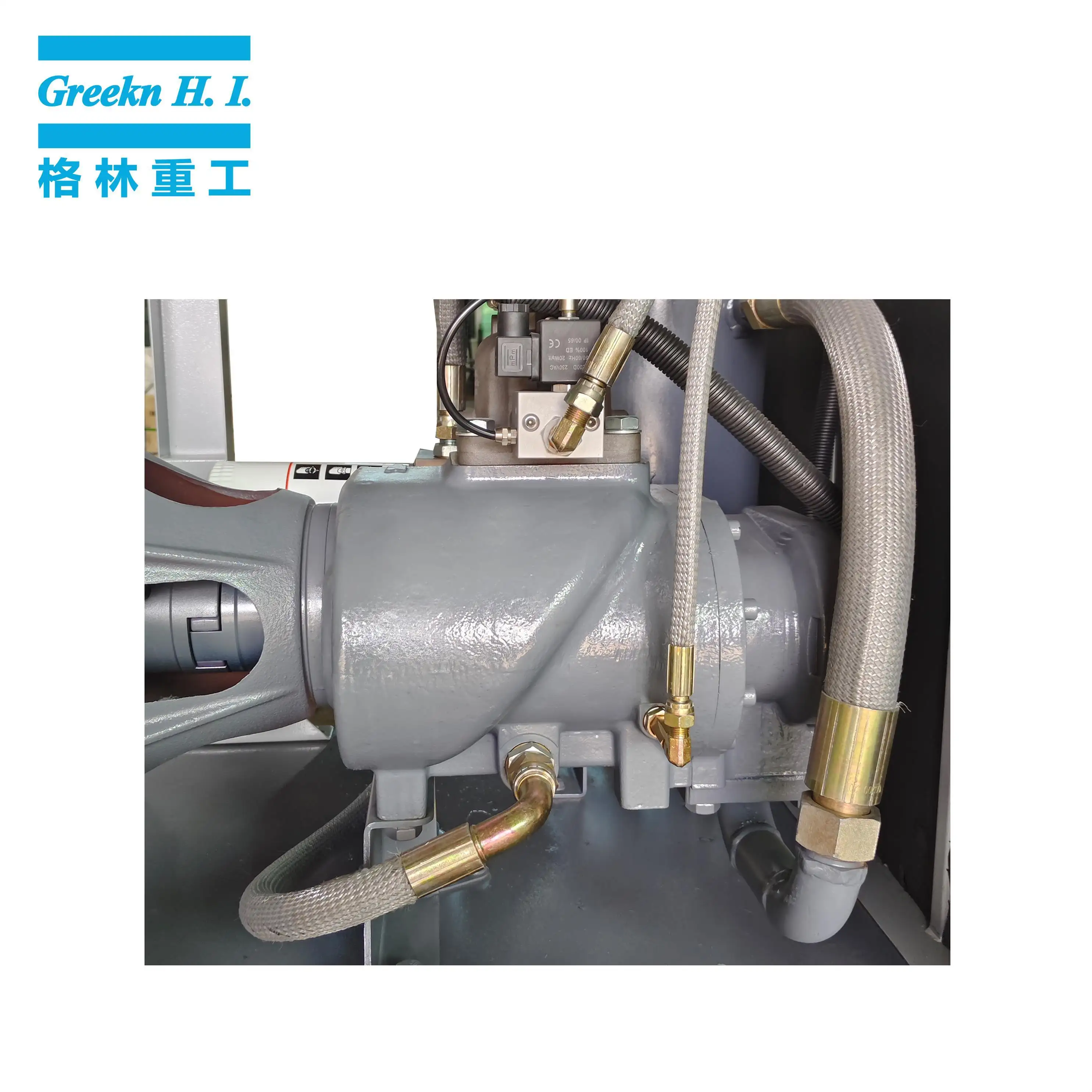 GA30 30kW Direct Drive Oil Lubricated Rotary Screw Air Compressor From Greekn HI 5