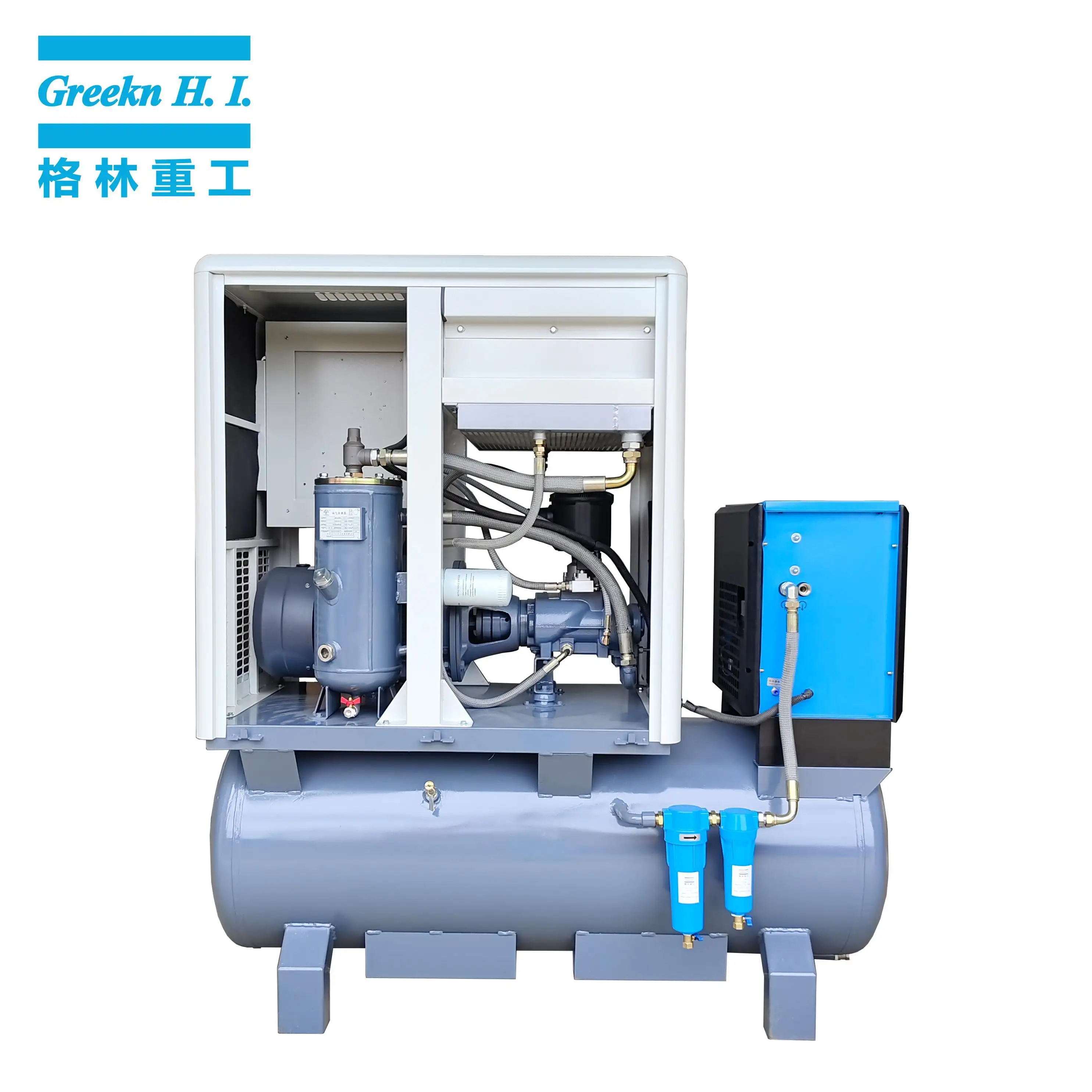 Oil Flooded Screw Air Compressor GA11T 11KW 15HP All In One Screw Air Compressor From Greekn H.I. 3