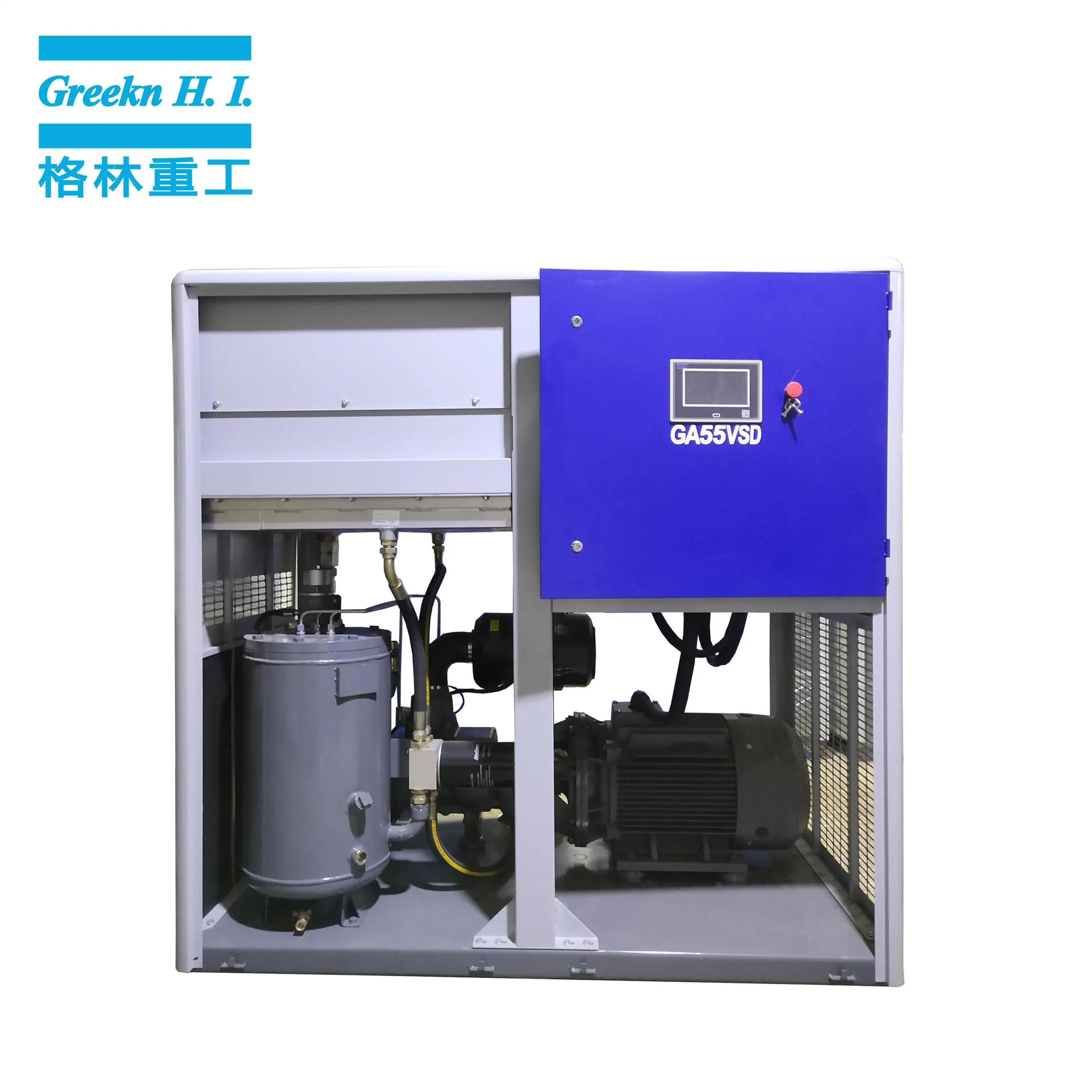 Greekn H.I. GA55VSD 55KW 75HP Variable Speed Rotary Screw Compressor Factory 2