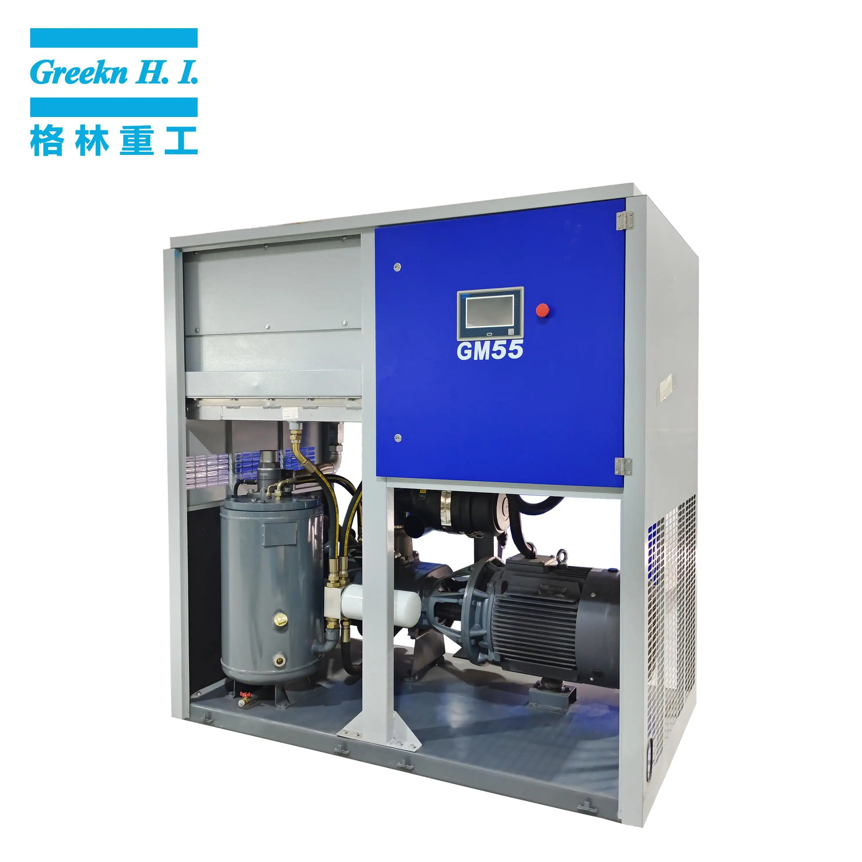 Greeknhi GM55 Variable Speed Air Compressor Low Noise Industrial High Efficiency Compressor With Permanent Magnet Motor 3
