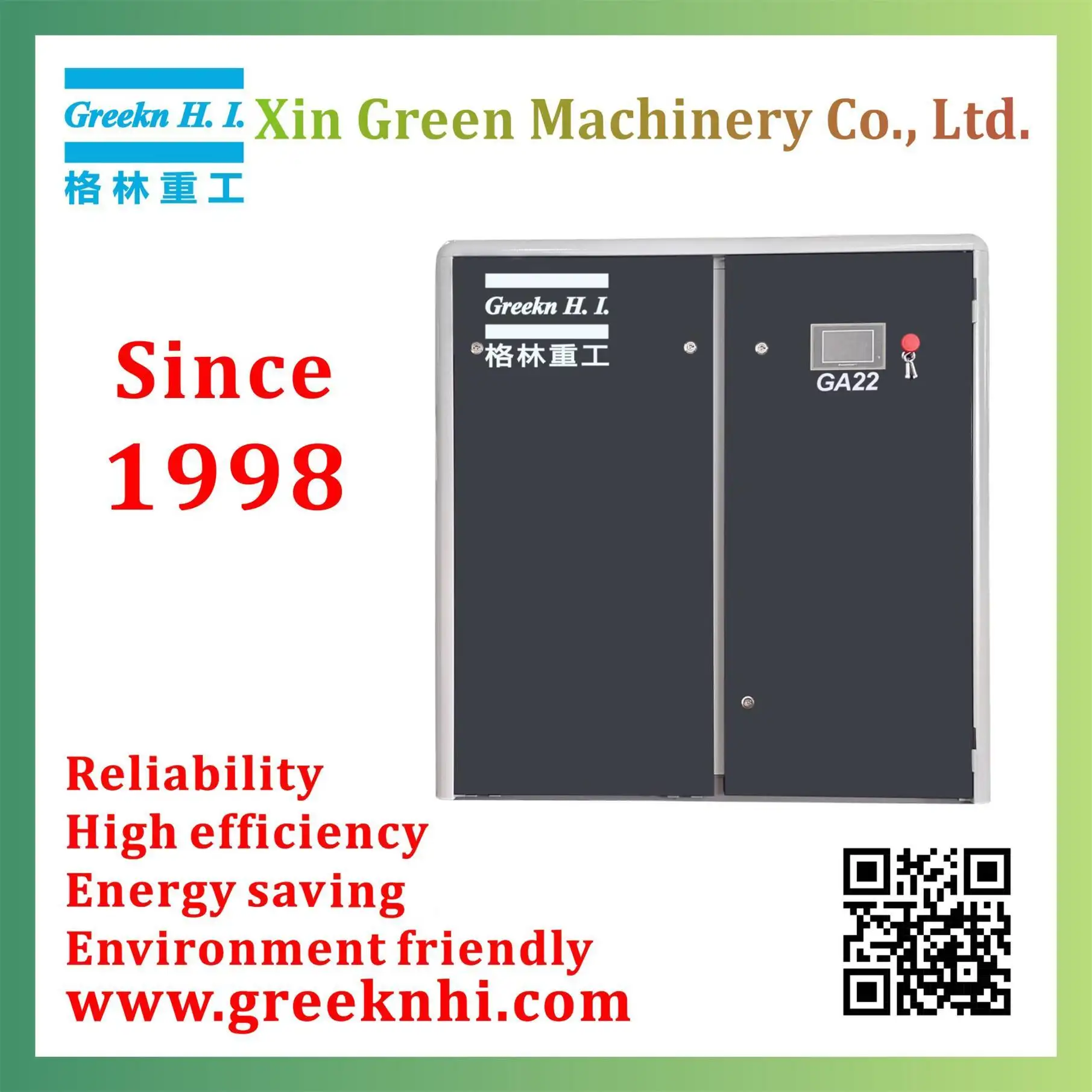Greeknhi Electric Screw Air Compressor GA22 22KW 30HP Direct Drive Screw Air Compressor 1