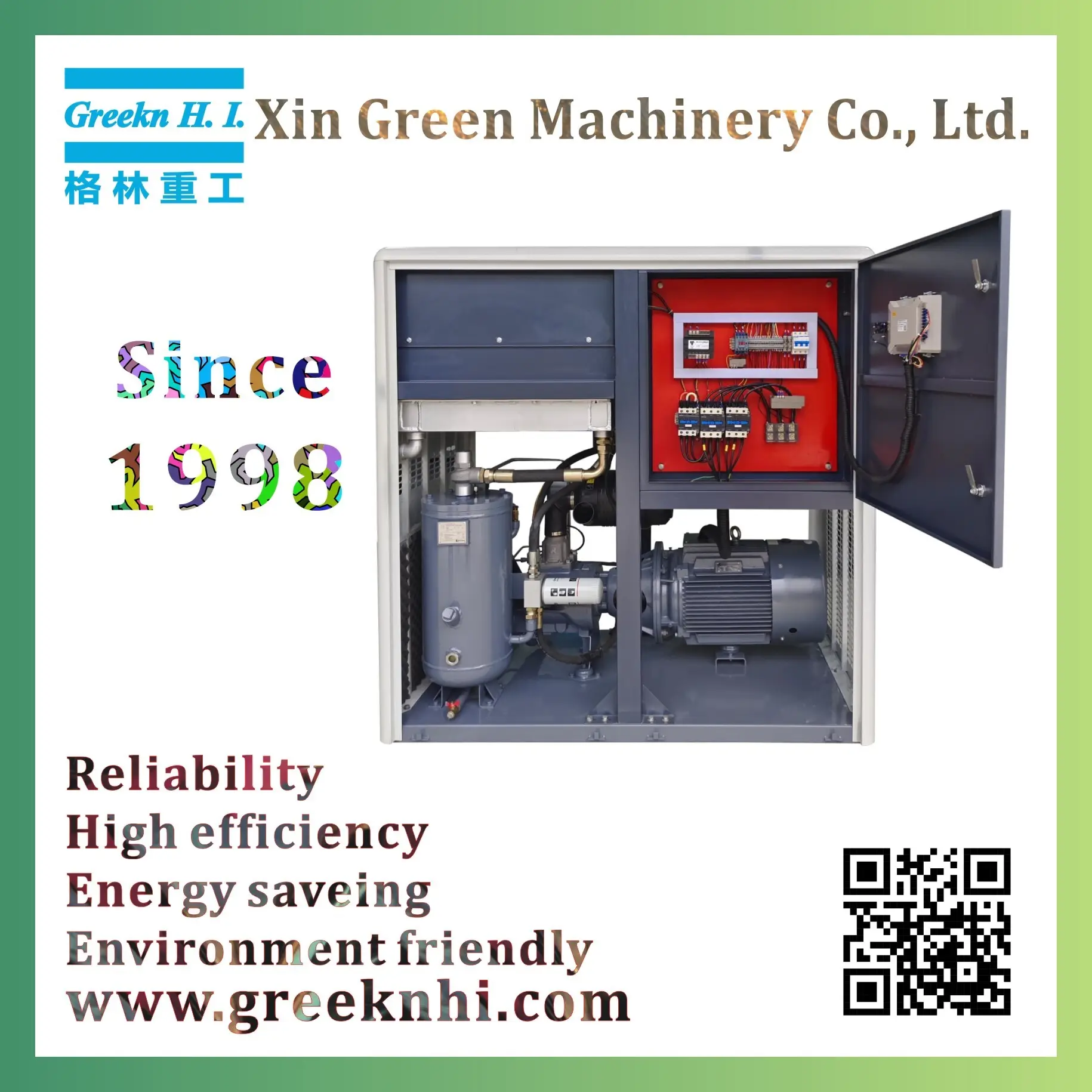 Greenair Industrial Screw Air Compressor Factory GA45 45KW 60HP 1