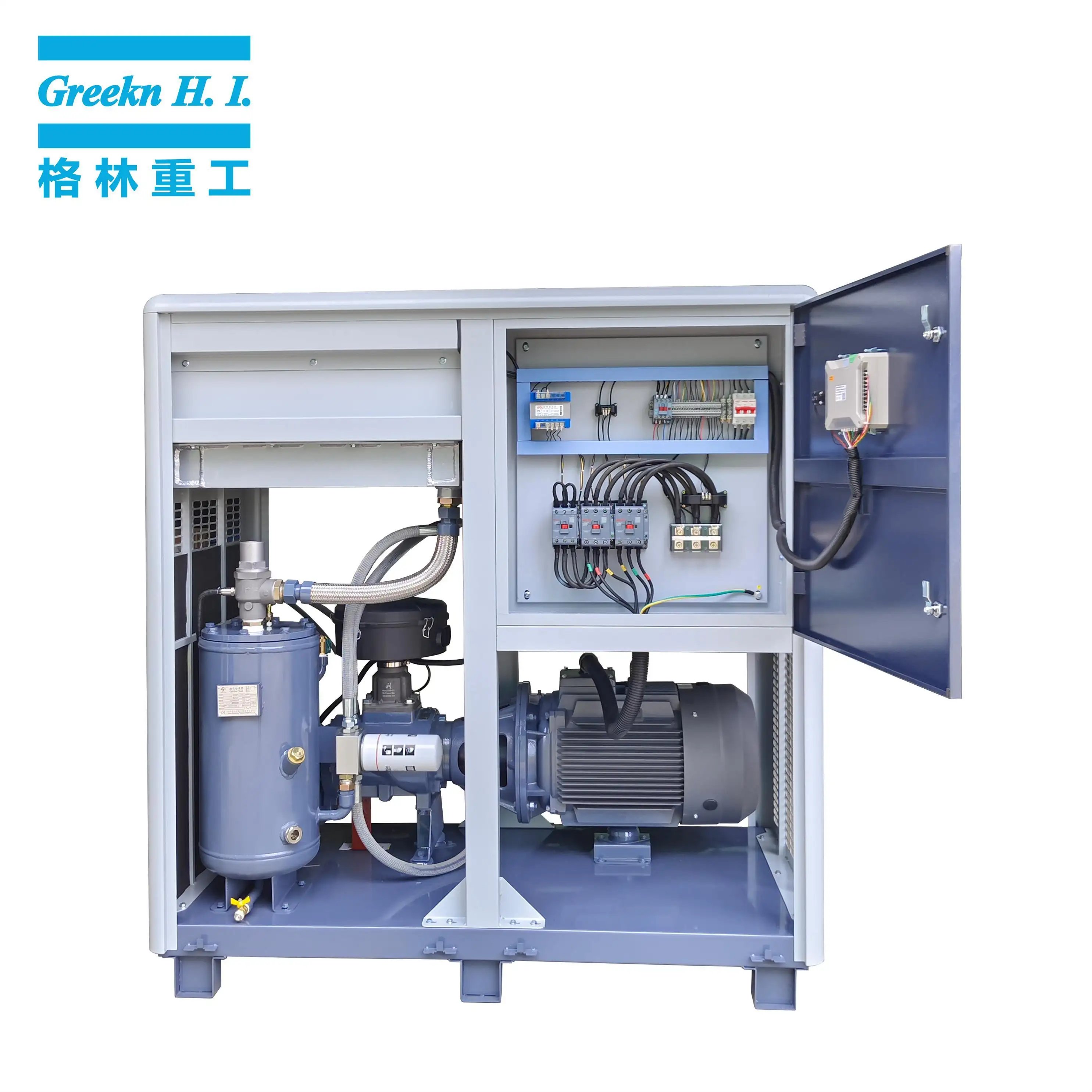 Greeknhi Compressor 8.24/7.4/6.2m3/min 45kW 60HP Fixed Speed Rotary Screw Air Compressor Wholesale 4