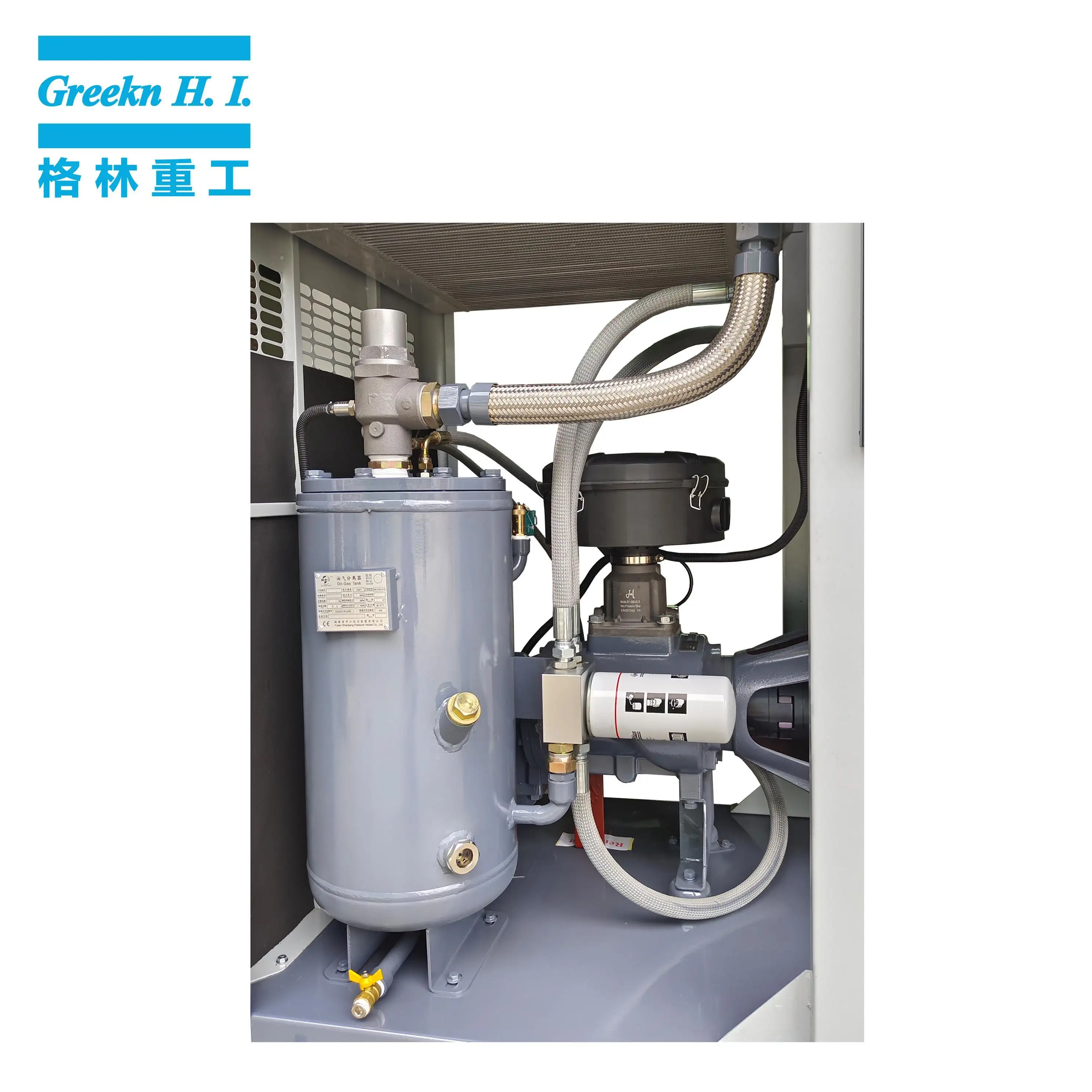 Greeknhi Compressor 8.24/7.4/6.2m3/min 45kW 60HP Fixed Speed Rotary Screw Air Compressor Wholesale 7