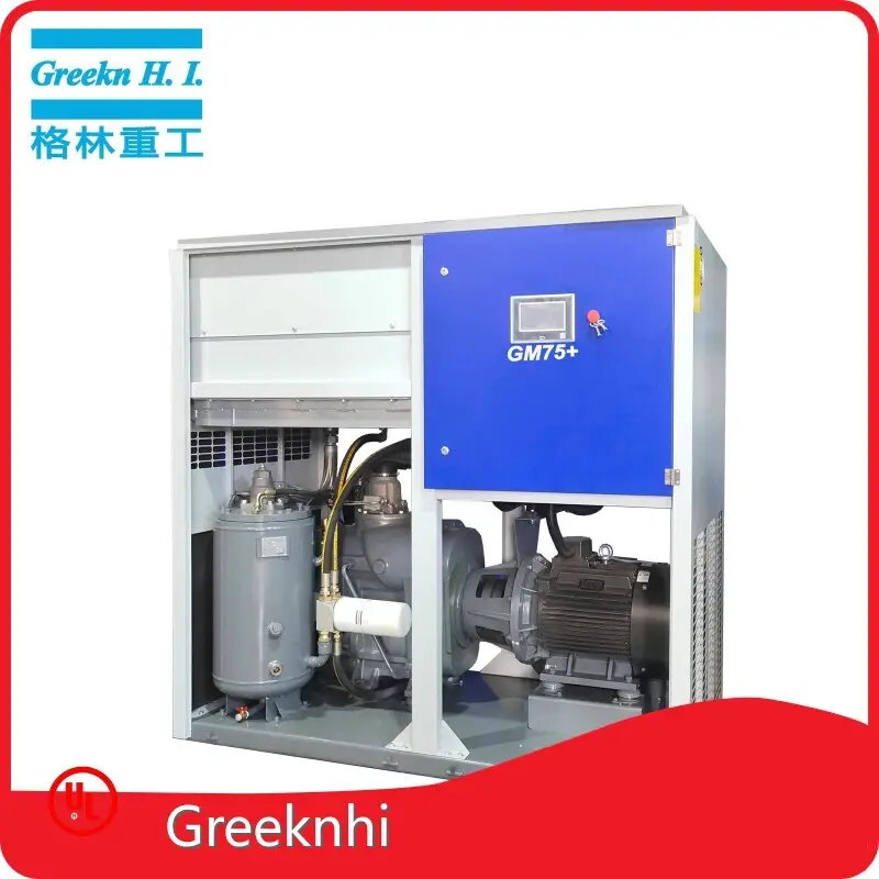 Greeknhi Screw Air Compressor GM75+ Double Stage VSD High Efficiency Screw Air Compressor 1