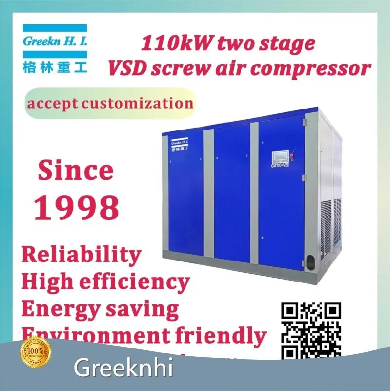 Greekn HI GA110+VSD 110KW Double Stage Variable Speed Screw Air Compressor 1